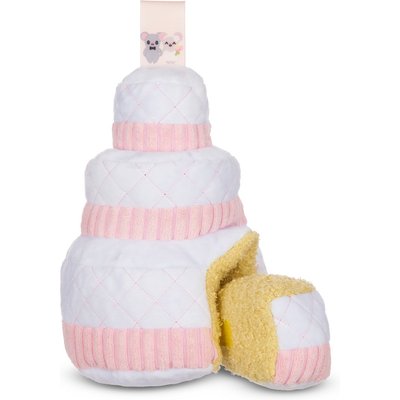 BARK BARK Holy Ratrimony Wedding Cake & Slice Multi-Part Squeaky Plush Dog Toy, X-Small/Small