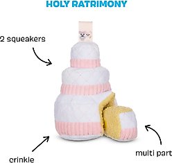 BARK Holy Ratrimony Wedding Cake & Slice Multi-Part Squeaky Plush Dog Toy, X-Small/Small slide 2 of 6