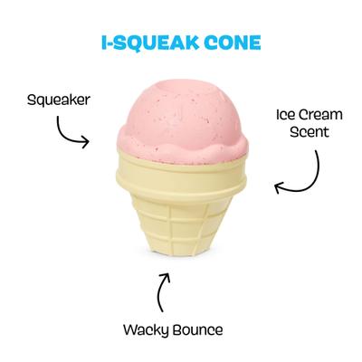 Show full view: BARK I-Squeak Cone Tough Dog Chew Toy, Pink, Large slide 3 of 9