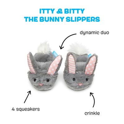 Show full view: BARK Itty & Bitty The Bunny Slippers 2-in-1 Squeaky Plush Dog Toy slide 2 of 8