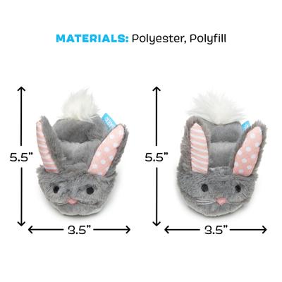 Show full view: BARK Itty & Bitty The Bunny Slippers 2-in-1 Squeaky Plush Dog Toy slide 5 of 8