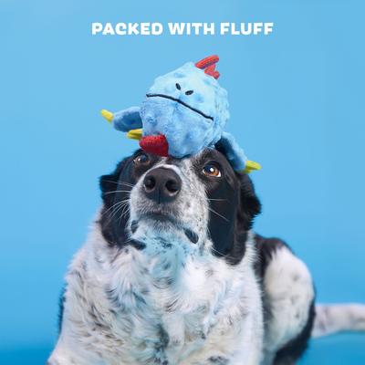 Show full view: BARK Izzy Lizzy Squeaky Plush Dog Toy, Blue, Small slide 4 of 8