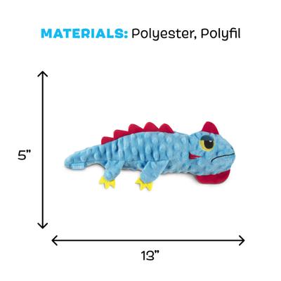 Show full view: BARK Izzy Lizzy Squeaky Plush Dog Toy, Blue, Small slide 5 of 8