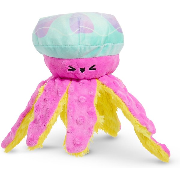 Beco Pets Octopus Tough Squeaky Dog Plush Tug Toy, Pink, Medium
