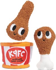 BARK Kenpuppy Fried Chicken 3-in-1 Treat Hiding Squeaky Plush Crinkle Dog Toy
