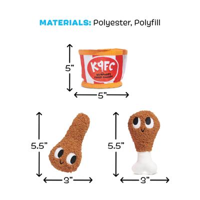 Show full view: BARK Kenpuppy Fried Chicken 3-in-1 Treat Hiding Squeaky Plush Crinkle Dog Toy slide 5 of 8