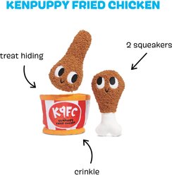 BARK Kenpuppy Fried Chicken 3-in-1 Treat Hiding Squeaky Plush Crinkle Dog Toy slide 2 of 7