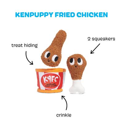Show full view: BARK Kenpuppy Fried Chicken 3-in-1 Treat Hiding Squeaky Plush Crinkle Dog Toy slide 2 of 8