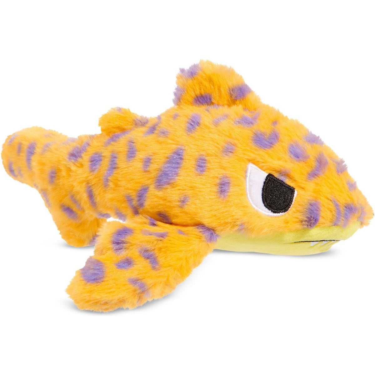 BARK Leopold Leopard Shark Multi-Part Squeaky Plush Dog Toy, Orange, Medium