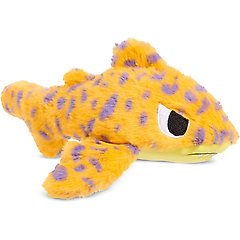 BARK Leopold Leopard Shark Multi-Part Squeaky Plush Dog Toy, Orange, Medium