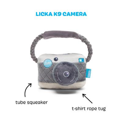 Show full view: BARK Licka K9 Camera Squeaky Plush Dog Toy, Small/Medium slide 2 of 8