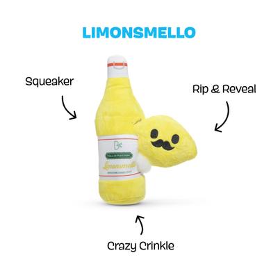 Show full view: BARK Limonsmello Rip & Reveal Squeaky Plush Dog Toy, Yellow, Large slide 2 of 9