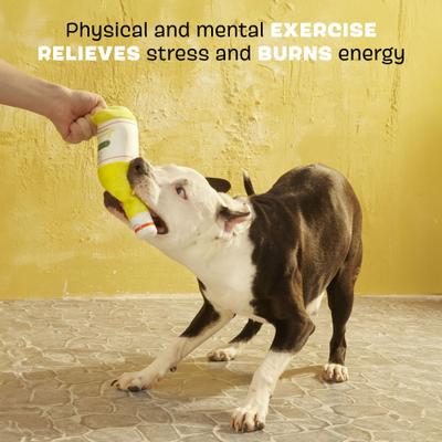 Show full view: BARK Limonsmello Rip & Reveal Squeaky Plush Dog Toy, Yellow, Large slide 3 of 9