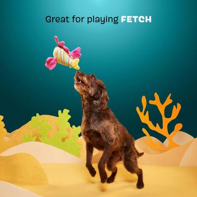 Show full view: BARK Lion Fish Larry Thrasher Squeaky Plush Dog Toy, Medium slide 4 of 9