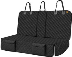 Bark Lover Waterproof Dual Zipper Car Back Seat Dog Protective Cover, 54 x 49-in, Black