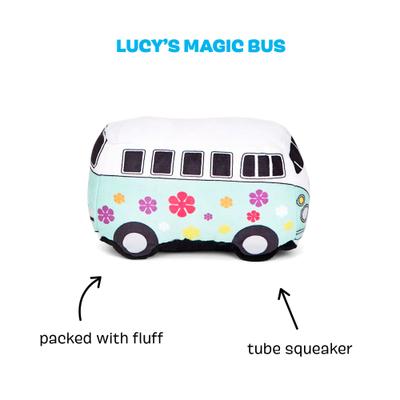 Show full view: BARK Lucy's Magic Bus Squeaky Plush Dog Chew Toy, Small/Medium slide 2 of 8