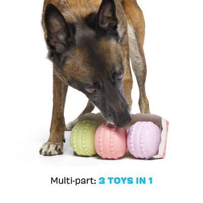 Show full view: BARK Macaruffs Multi-Part Tough Plush Dog Toy, Medium slide 5 of 10