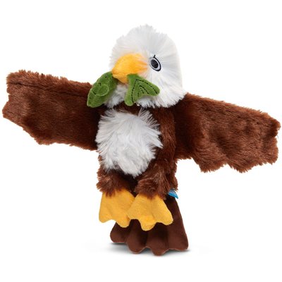 BARK BARK Majestic Marty Squeaky Plush Dog Toy, Brown, Small