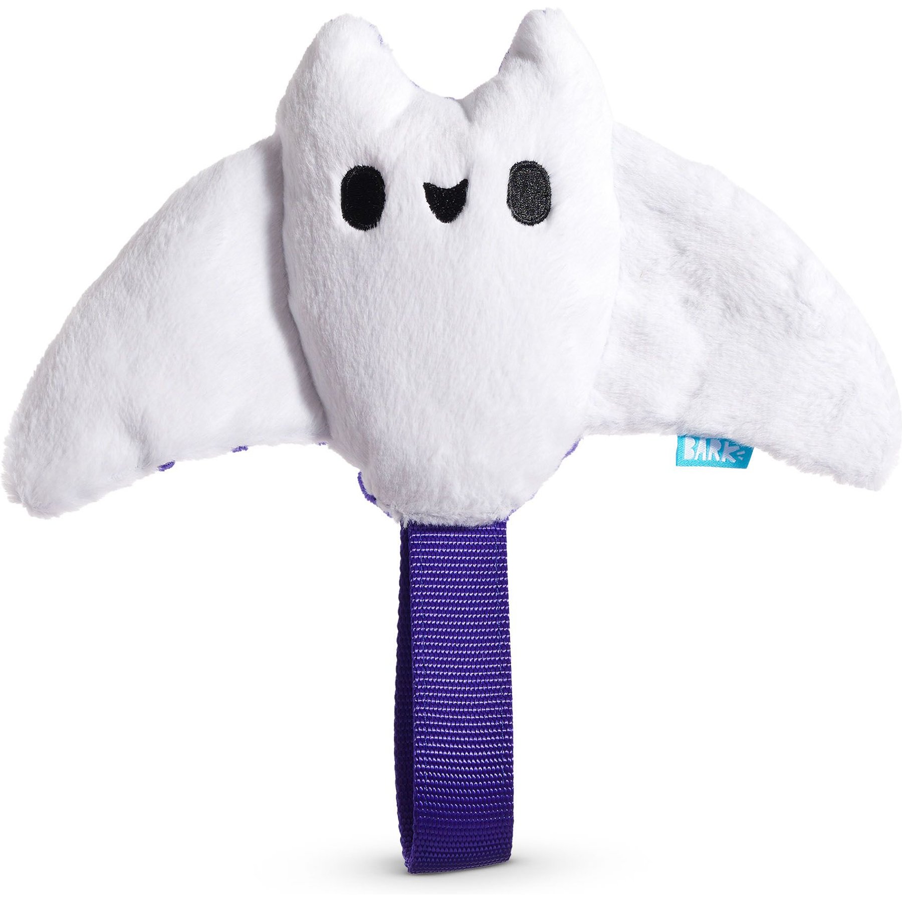 BARK Manny Ray Squeaky Dog Tug Toy, White