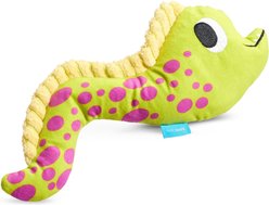 BARK Maury Eel Thrasher Squeaky Plush Dog Toy, Yellow