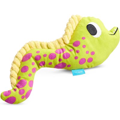 BARK BARK Maury Eel Thrasher Squeaky Plush Dog Toy, Yellow