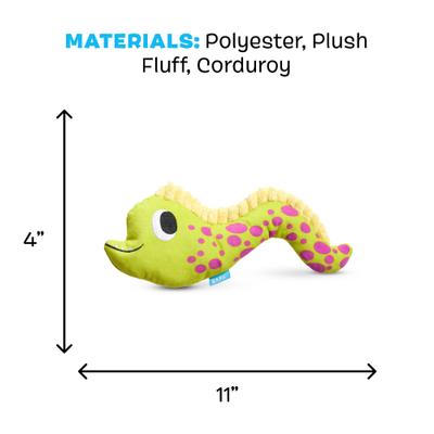 Show full view: BARK Maury Eel Thrasher Squeaky Plush Dog Toy, Yellow slide 5 of 8