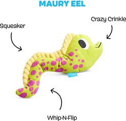 BARK Maury Eel Thrasher Squeaky Plush Dog Toy, Yellow slide 2 of 7