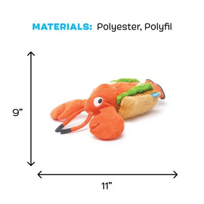 Show full view: BARK Max's Maine Lobster Roll Squeaky Plush Dog Toy, White slide 5 of 8