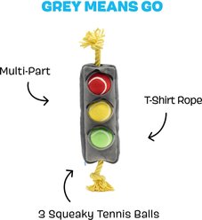 BARK Means Go Rope Squeaky Plush Dog Tug Toy, Grey, Medium slide 2 of 8