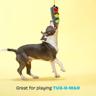 Show full view: BARK Means Go Rope Squeaky Plush Dog Tug Toy, Grey, Medium slide 5 of 10