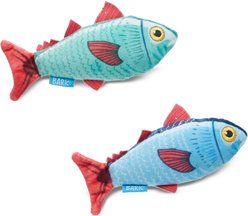 BARK Mike & Mike The Trout Twins Crinkle Squeaky Plush Dog Toy