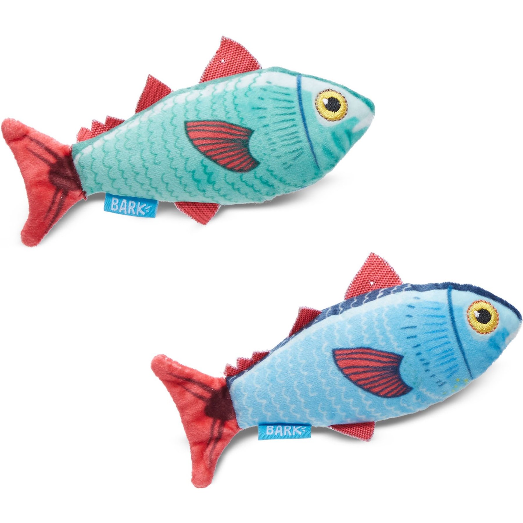 BARK Mike & Mike The Trout Twins Crinkle Squeaky Plush Dog Toy