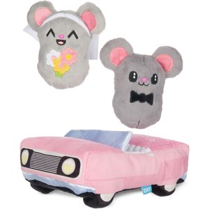 BARK Mister & Mouses Married Mouse Car Squeaky Plush Dog Toy, X-Small/Small