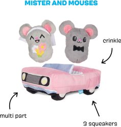 BARK Mister & Mouses Married Mouse Car Squeaky Plush Dog Toy, X-Small/Small slide 2 of 7