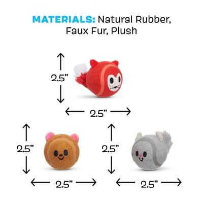 Show full view: BARK Moderate Beastie Balls Squeaky Plush Dog Toys, Medium slide 5 of 9