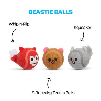Show full view: BARK Moderate Beastie Balls Squeaky Plush Dog Toys, Medium slide 2 of 9
