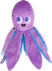 BARK Mondo Ollie The Octopus Squeaky Plush Dog Toy, Purple