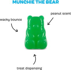 BARK Munchie the Bear Treat Dispensing Bouncing Tough Dog Chew Toy, Green slide 2 of 6