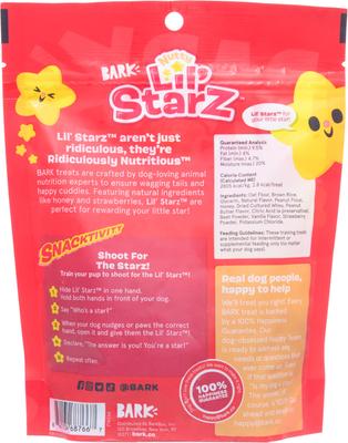 Show full view: BARK Nutty Lil' Starz Peanut Butter & Jelly Flavored Soft & Chewy Dog Training Treats, 6-oz bag slide 3 of 9