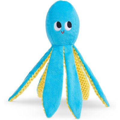 BARK BARK Odd Otto Thrasher Squeaky Plush Dog Toy, Blue