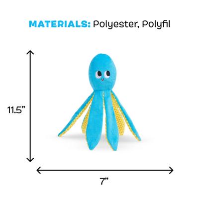 Show full view: BARK Odd Otto Thrasher Squeaky Plush Dog Toy, Blue slide 5 of 9