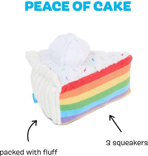 Zanies Rainbow Birthday Cake Squeaky Dog Chew Toy