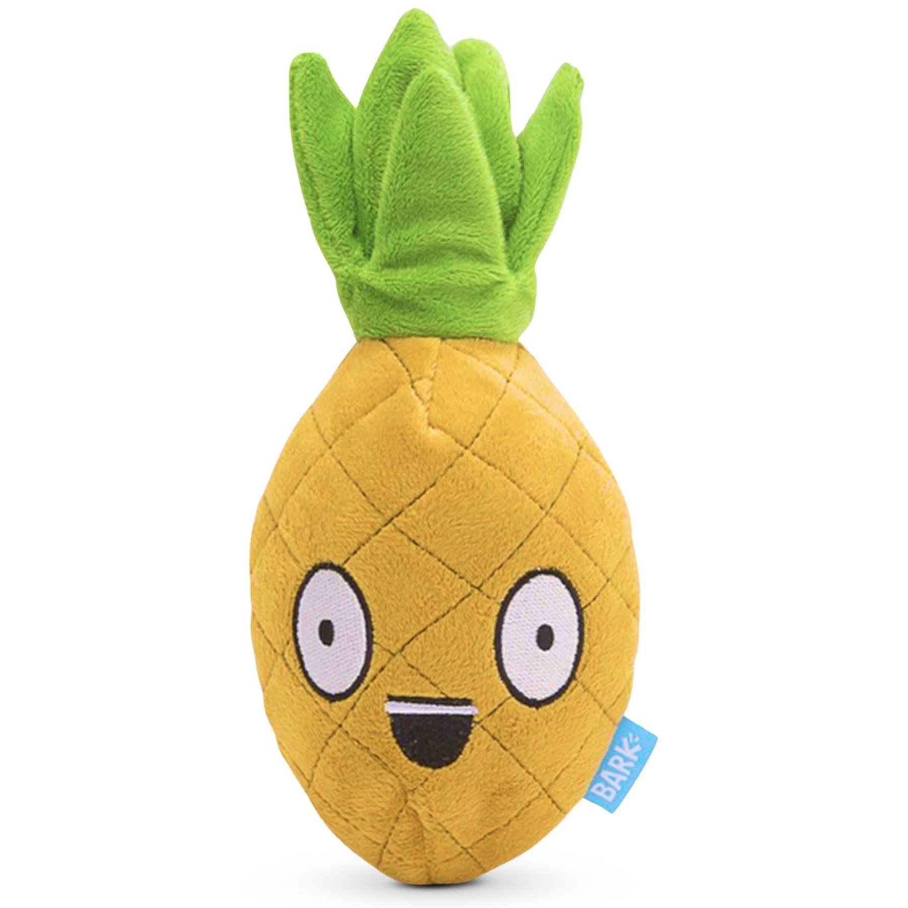 BARK Penny the Pineapple Rip & Reveal Squeaky Plush Dog Toy, Brown, Large