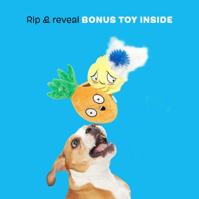 Show full view: BARK Penny the Pineapple Rip & Reveal Squeaky Plush Dog Toy, Brown, Large slide 4 of 8