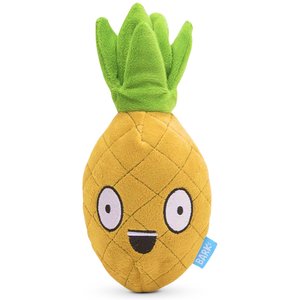 BARK Penny the Pineapple Rip & Reveal Squeaky Plush Dog Toy, Brown, Small