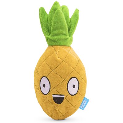 BARK BARK Penny the Pineapple Rip & Reveal Squeaky Plush Dog Toy, Brown, Small