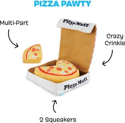 BARK Pizza Pawty Multi-Part Squeaky Plush Dog Toy slide 2 of 8
