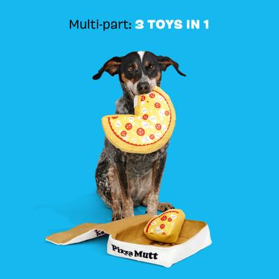 Show full view: BARK Pizza Pawty Multi-Part Squeaky Plush Dog Toy slide 4 of 9