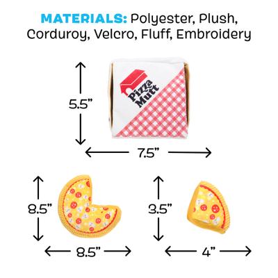 Show full view: BARK Pizza Pawty Multi-Part Squeaky Plush Dog Toy slide 5 of 9