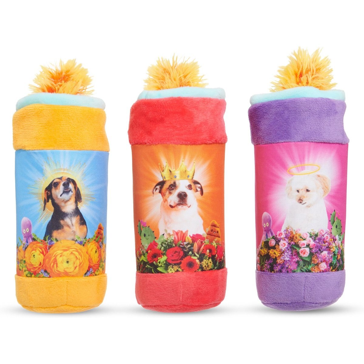 BARK Player Candles Multi-Part Squeaky Plush Dog Toy, X-Small/Small